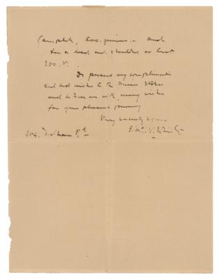 Lot #6046 James Abbott McNeill Whistler Autograph Letter Signed - Image 2