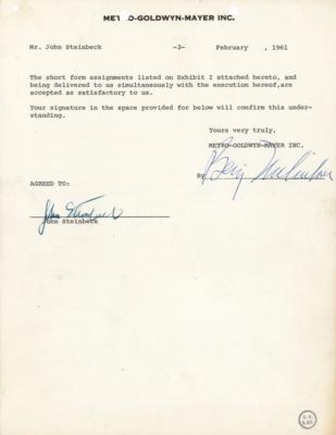 Lot #6145 John Steinbeck Signed Contract and Typed Letter Signed for 'The Winter of Our Discontent' - Image 5