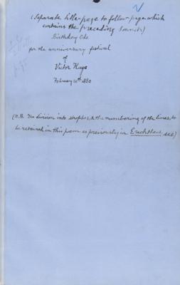 Lot #6108 Victor Hugo: Algernon Swinburne (2) Handwritten Poems Honoring Hugo - Image 3