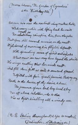 Lot #6108 Victor Hugo: Algernon Swinburne (2) Handwritten Poems Honoring Hugo - Image 2