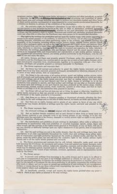 Lot #6075 Raymond Chandler Signed Contract for 'The Big Sleep' - Initialed 13 Times! - Image 2