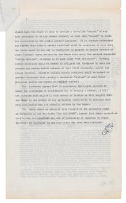 Lot #6075 Raymond Chandler Signed Contract for 'The Big Sleep' - Initialed 13 Times! - Image 5