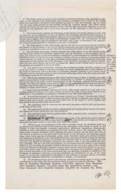 Lot #6075 Raymond Chandler Signed Contract for 'The Big Sleep' - Initialed 13 Times! - Image 6