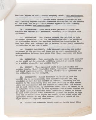 Lot #6133 Ayn Rand Signed Contract and Script for 'The Fountainhead' Stage Adaptation - Image 4