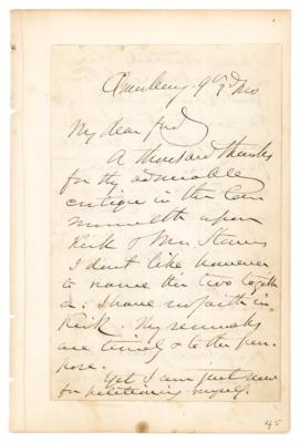 Lot #6205 John Greenleaf Whittier Autograph Letter Signed, Hoping to "Nullify the Fugitive Slave Law" - Image 1