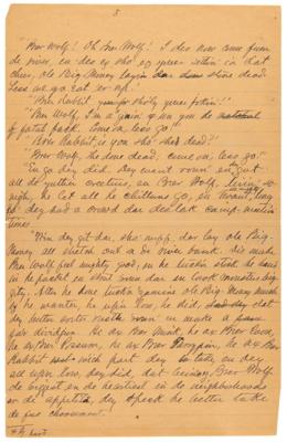 Lot #6099 Joel Chandler Harris Handwritten Manuscript for 'Br'er Wolf Falls a Victim' - Image 4