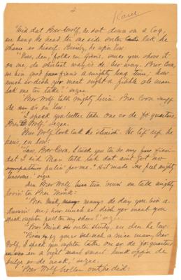 Lot #6099 Joel Chandler Harris Handwritten Manuscript for 'Br'er Wolf Falls a Victim' - Image 5