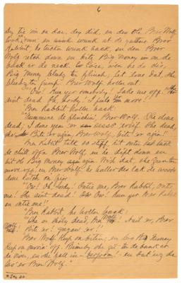 Lot #6099 Joel Chandler Harris Handwritten Manuscript for 'Br'er Wolf Falls a Victim' - Image 7