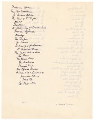 Lot #6122 W. Somerset Maugham Handwritten Bibliography - Image 2