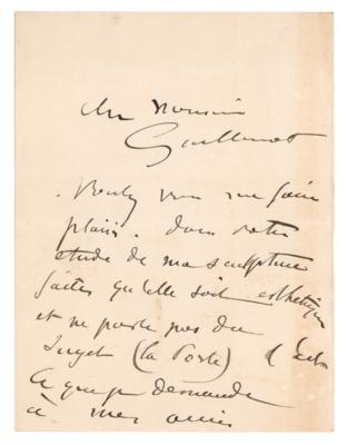 Lot #6029 Auguste Rodin Autograph Letter Signed