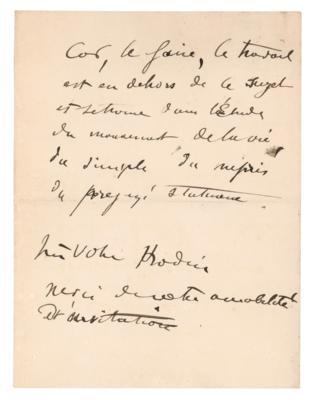 Lot #6029 Auguste Rodin Autograph Letter Signed - Image 2