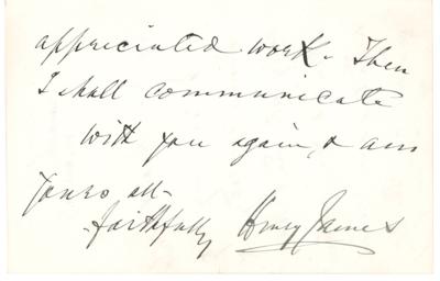 Lot #6109 Henry James Autograph Letter Signed - Image 3