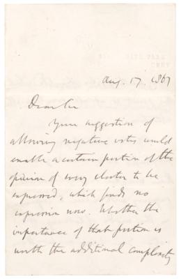 Lot #6124 John Stuart Mill Autograph Letter Signed