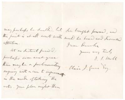 Lot #6124 John Stuart Mill Autograph Letter Signed - Image 2