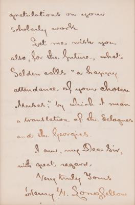 Lot #6192 Henry Wadsworth Longfellow Autograph Letter Signed, Sending Thanks for a Copy of 'The Aeneid' - Image 3