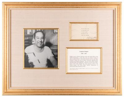 Lot #6185 Langston Hughes Typed Note Signed