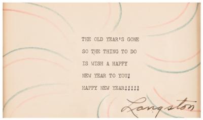 Lot #6185 Langston Hughes Typed Note Signed - Image 2