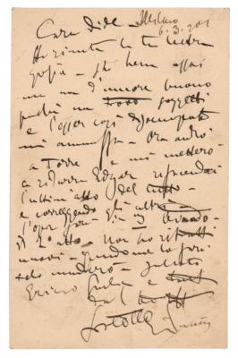 Lot #6239 Giacomo Puccini Autograph Letter Signed