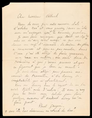 Lot #6010 Paul Gauguin Autograph Letter Signed from French Polynesia - Image 2