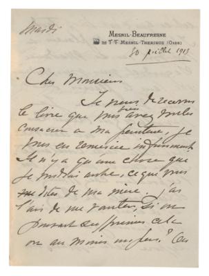 Lot #6004 Mary Cassatt Autograph Letter Signed,