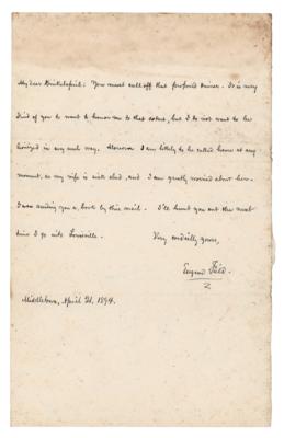 Lot #6175 Eugene Field Autograph Letter Signed