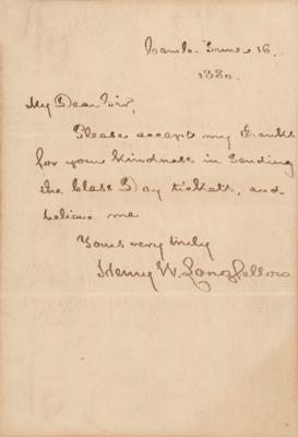 Lot #6193 Henry Wadsworth Longfellow Autograph Letter Signed - Image 1