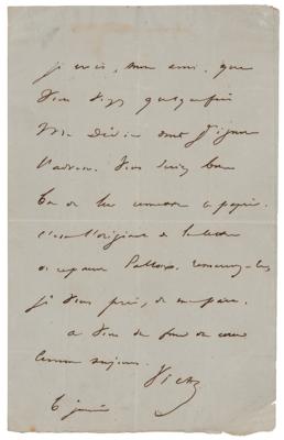 Lot #6186 Victor Hugo Autograph Letter Signed