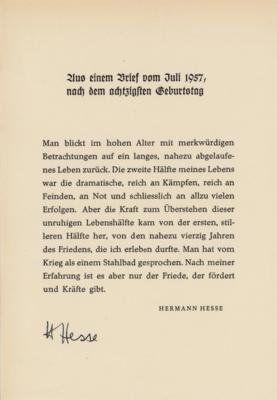 Lot #6181 Hermann Hesse Signed 'Birthday' Slip