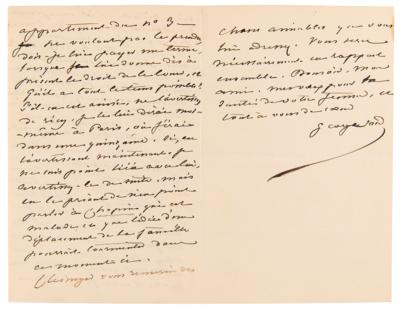 Lot #6136 George Sand Autograph Letter Signed on Frederic Chopin - Image 5