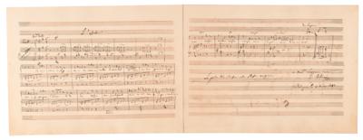 Lot #6221 Gaetano Donizetti, Gioachino Rossini, and Saverio Mercadante Autograph Musical Quotations Signed - Image 2