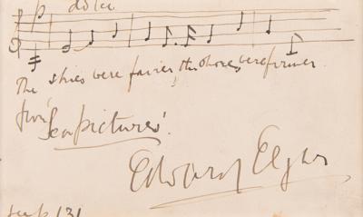 Lot #6223 Edward Elgar Autograph Musical Quotation Signed from 'Sea Pictures' - Image 2