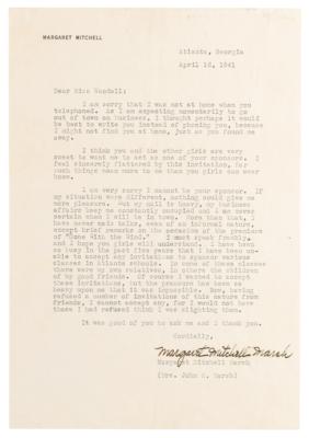 Lot #6127 Margaret Mitchell Typed Letter Signed on