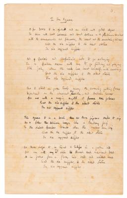 Lot #6072 W. H. Auden Autograph Poem Signed - 'In