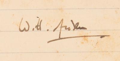 Lot #6072 W. H. Auden Autograph Poem Signed - 'In the Square' - Image 3