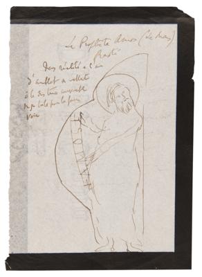 Lot #6130 Marcel Proust Original Sketch on a