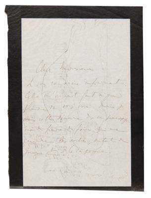 Lot #6130 Marcel Proust Original Sketch on a Partial Handwritten Letter - 'The Prophet Amos' - Image 2