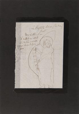 Lot #6130 Marcel Proust Original Sketch on a Partial Handwritten Letter - 'The Prophet Amos' - Image 3