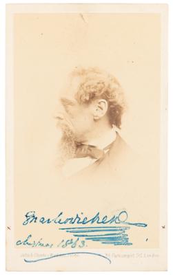 Lot #6086 Charles Dickens Signed Carte-de-Visite Photograph ("Christmas 1863") - Image 1