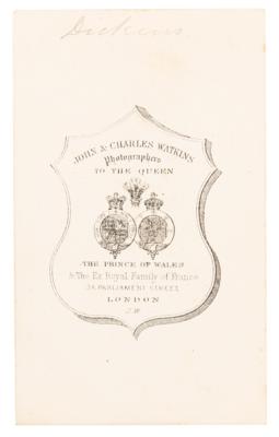 Lot #6086 Charles Dickens Signed Carte-de-Visite Photograph ("Christmas 1863") - Image 2