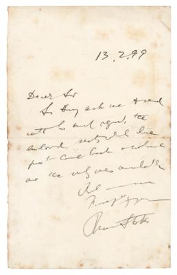 Lot #6148 Bram Stoker Autograph Letter Signed