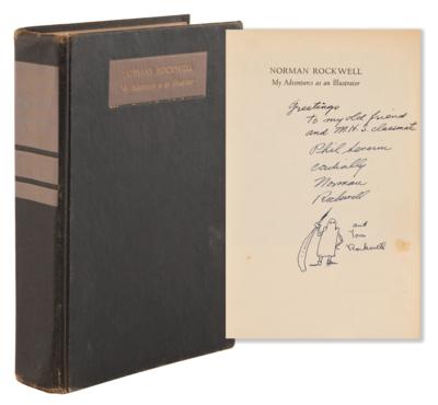 Lot #6028 Norman Rockwell Signed Book with Sketch