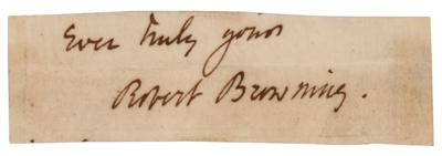 Lot #6161 Robert Browning Signature