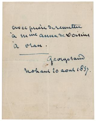Lot #6199 George Sand Signature