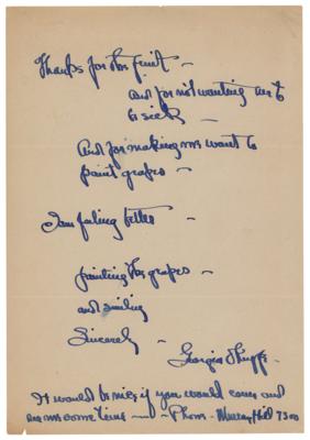 Lot #6024 Georgia O'Keeffe Autograph Letter Signed