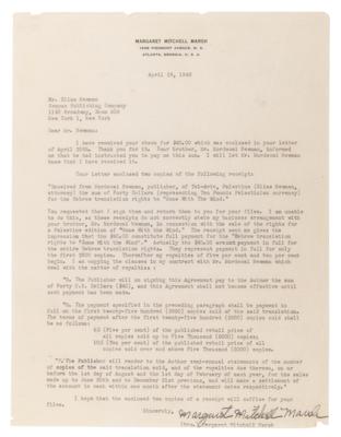 Lot #6128 Margaret Mitchell Typed Letter Signed on "the Hebrew translation rights to ‘Gone With The Wind'" - Image 1