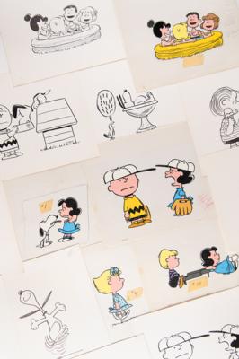 Lot #6030 Charles Schulz (13) Original 'Peanuts' Drawings for Tarzana's 'Snoopy Bridge' - Image 1