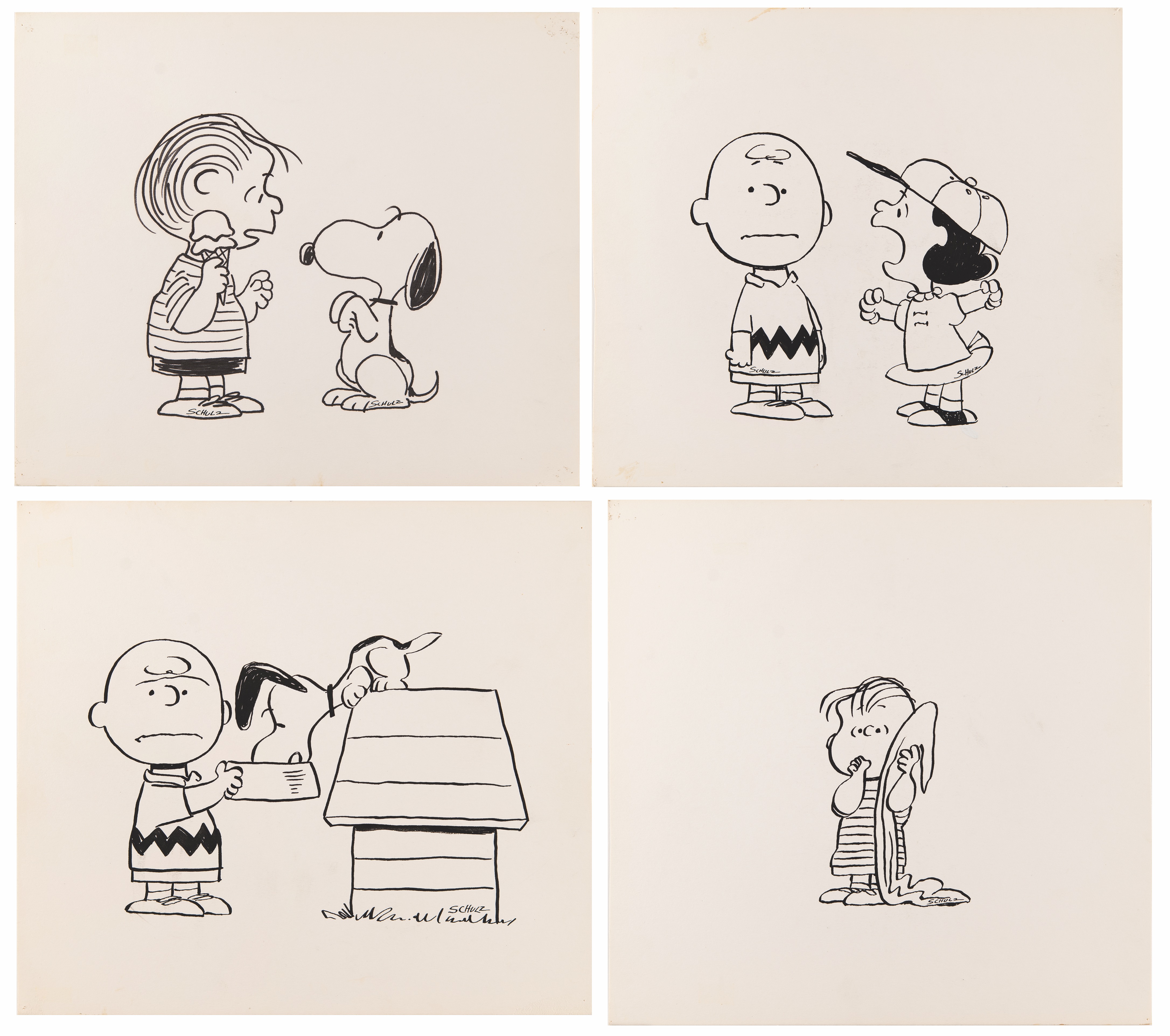 Lot #6030 Charles Schulz (13) Original 'Peanuts' Drawings for Tarzana's 'Snoopy Bridge' - Image 6