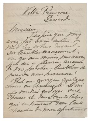 Lot #6005 Mary Cassatt Autograph Letter Signed