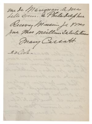 Lot #6005 Mary Cassatt Autograph Letter Signed - Image 2