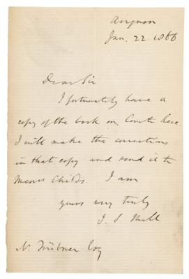 Lot #6196 John Stuart Mill Autograph Letter Signed